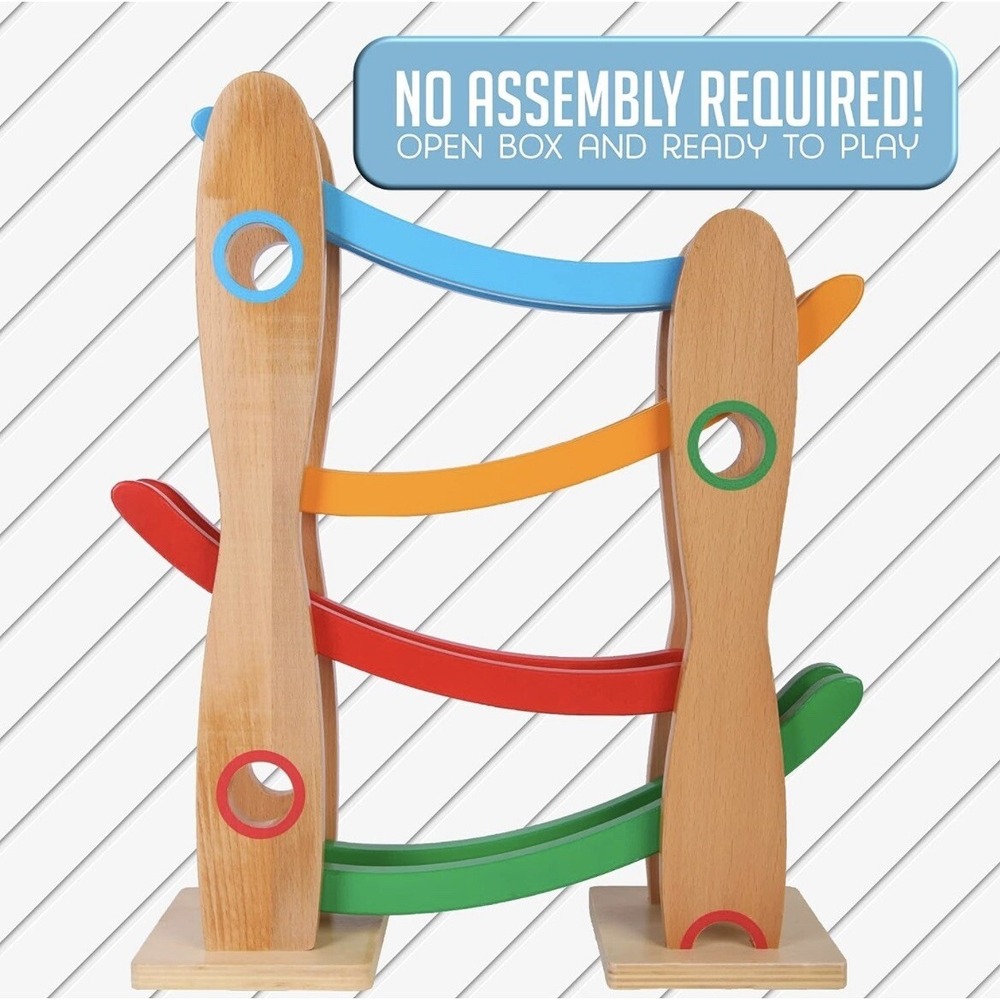 NEW Toddler Toy Montessori Mama Wooden Race Car Ramp Premium NO ASSEMBLY - Picture 5 of 7